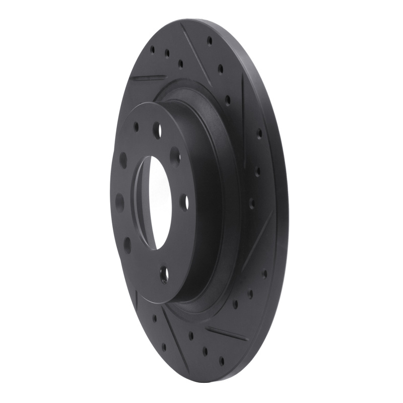 Ford Fusion Brake Rotor (1) - Rear Right - R1 Concepts - Drilled & Slotted - Black - `98-`15